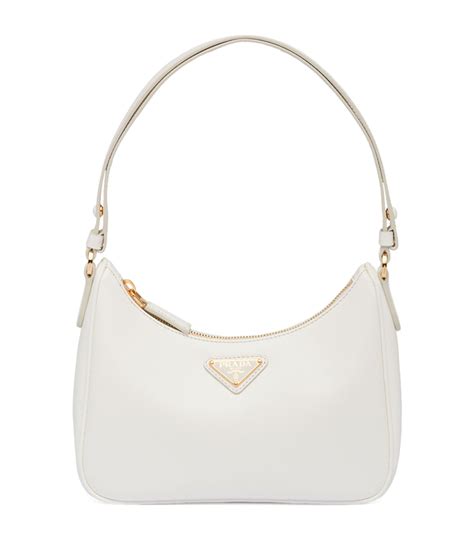 prada shoulder bag saffiano small bianco white